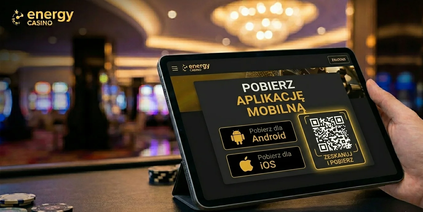 Energy Casino aplikacja - kod QR do pobrania na tablet