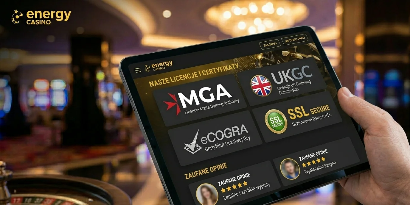 Energy Casino - licencje MGA i UKGC oraz certyfikaty bezpieczeństwa